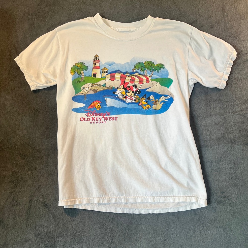 Vintage Disney Old Key West Resort Mickey Mouse Graphic T-Shirt White Small/Med